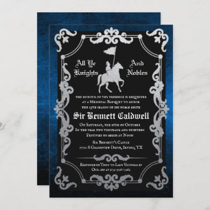 Medieval Knight Jousting Birthday Invitation