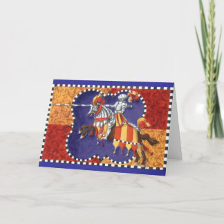 Medieval Knight Jousting Greeting Card