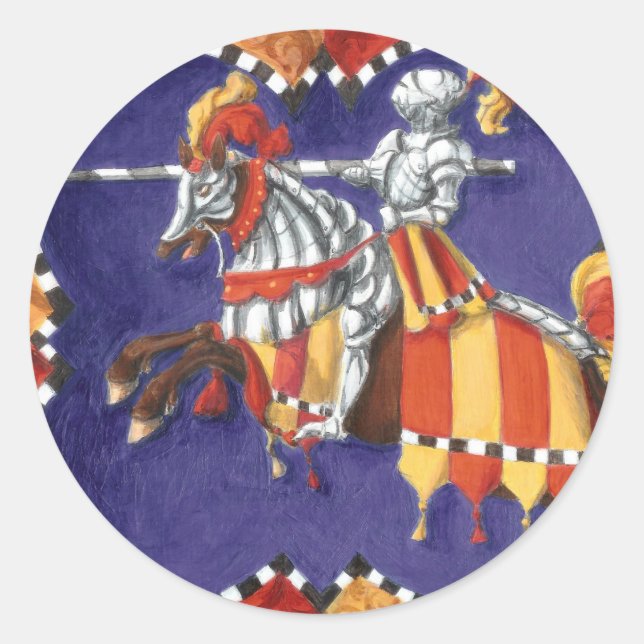 Medieval Knight Jousting Stickers (Front)