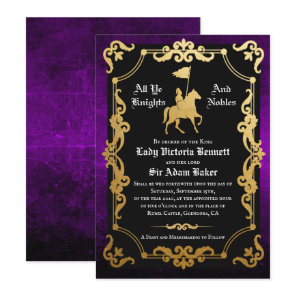 Medieval Knight Jousting Wedding Invitation