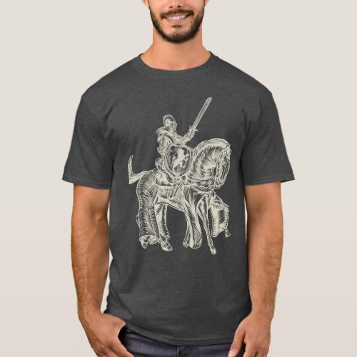 medieval knight on a horse T_Shirt