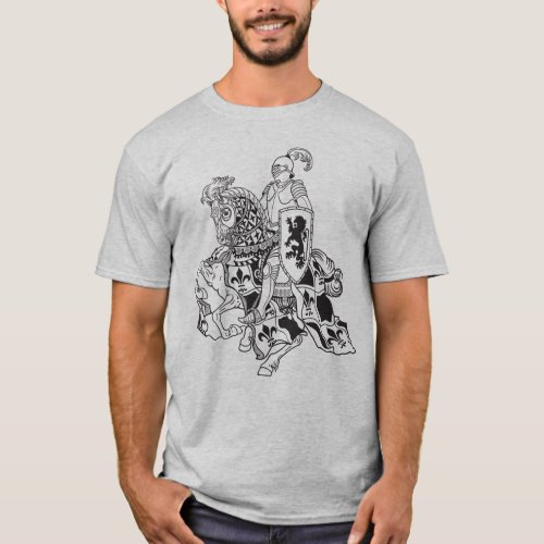 medieval knight on horse T_Shirt