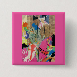 medieval knight on horseback button