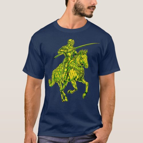 Medieval Knight on Horseback  Jousting T_Shirt