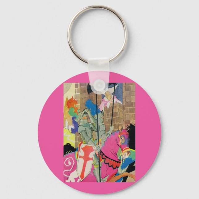 medieval knight on horseback keychain (Front)