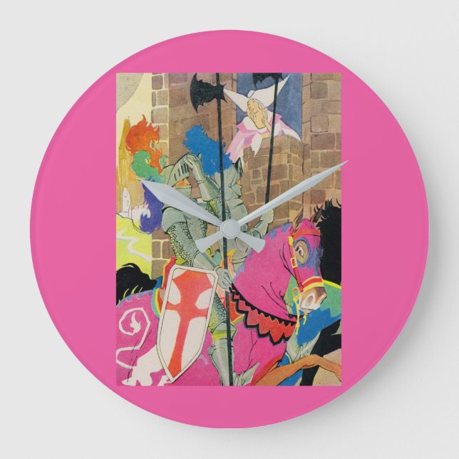 medieval knight on horseback large clock (Front)