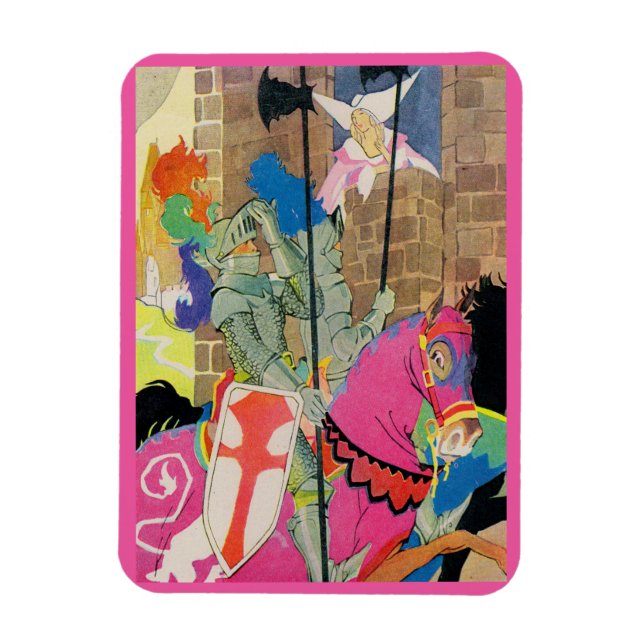 medieval knight on horseback magnet (Vertical)