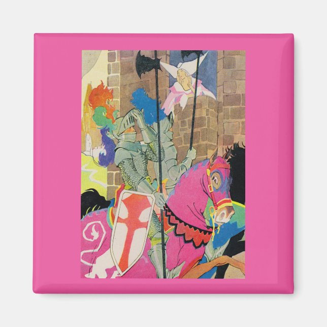 medieval knight on horseback magnet (Front)