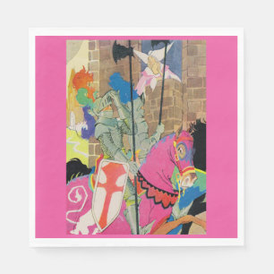 medieval knight on horseback napkins