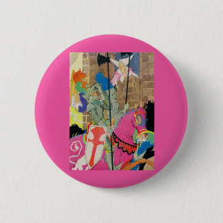 medieval knight on horseback pinback button