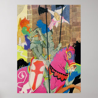 medieval knight on horseback poster