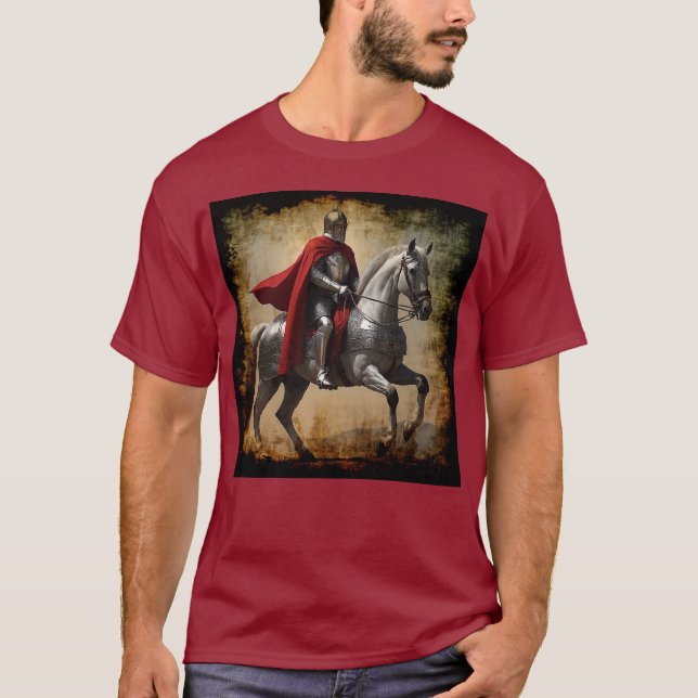 Medieval Knight on Horseback T-Shirt (Front)