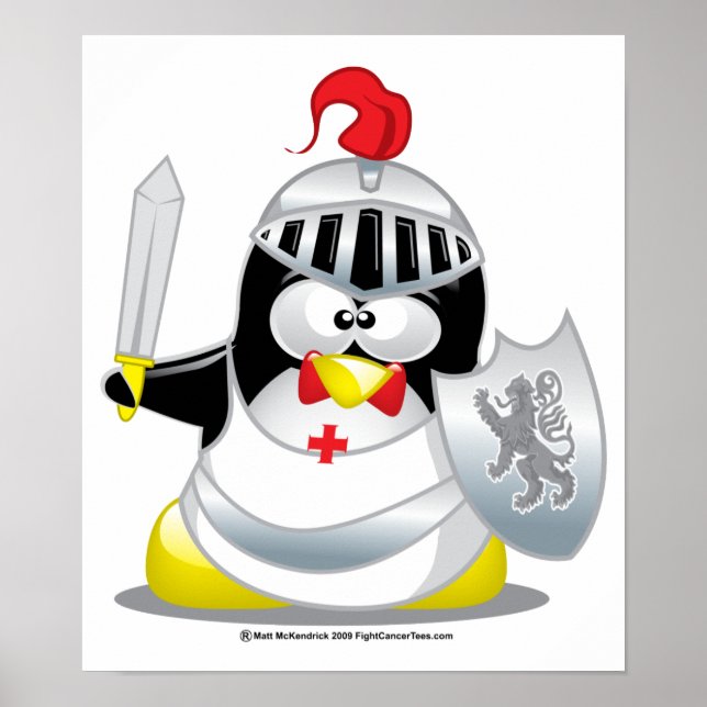 Medieval Knight Penguin Poster (Front)