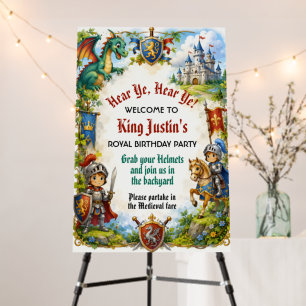 Medieval Knight Renaissance Theme Castle Welcome Foam Board