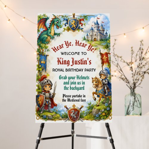 Medieval Knight Renaissance Theme Castle Welcome Foam Board