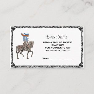 Medieval Knight Renfaire Diaper Raffle Baby Shower Enclosure Card