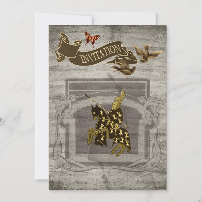 Medieval Knight Save The Date Cards (Front)