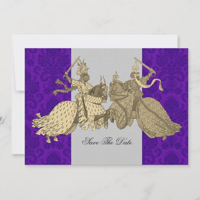 Medieval Knight Save The Date Cards (Front)