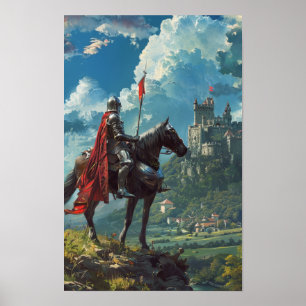 Medieval Knight Setting Off on a Journey Poster