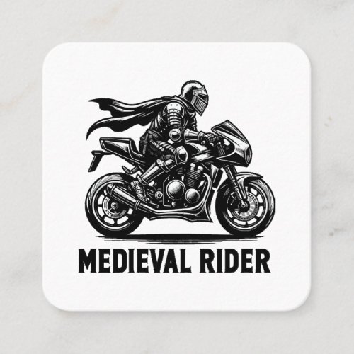 Medieval knight square business card