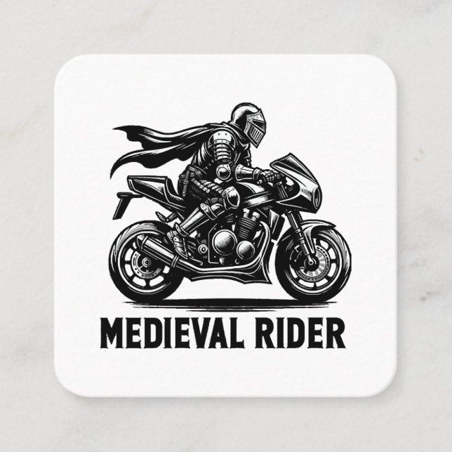 Medieval knight square business card (Front)