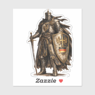 Medieval Knight Warrior Glossy Clear Fantasy .. Sticker