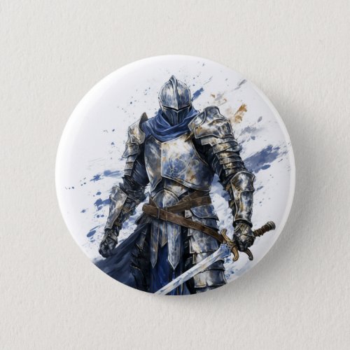 Medieval Knight with Blue Cape Pin