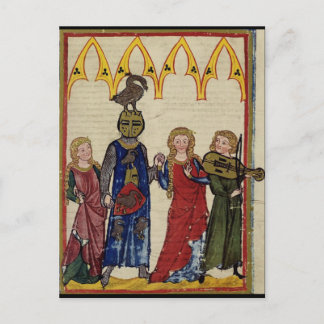 Medieval Knight With Goose On His Head Postcard