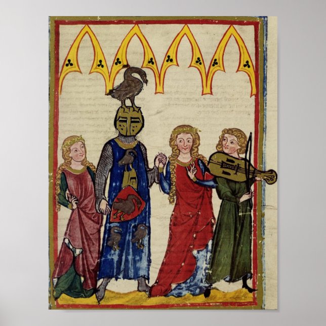 Medieval Knight With Goose On His Head Poster (Front)