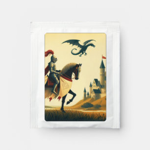 Medieval Knight & wyvern fantasy castle Tea Bag Drink Mix