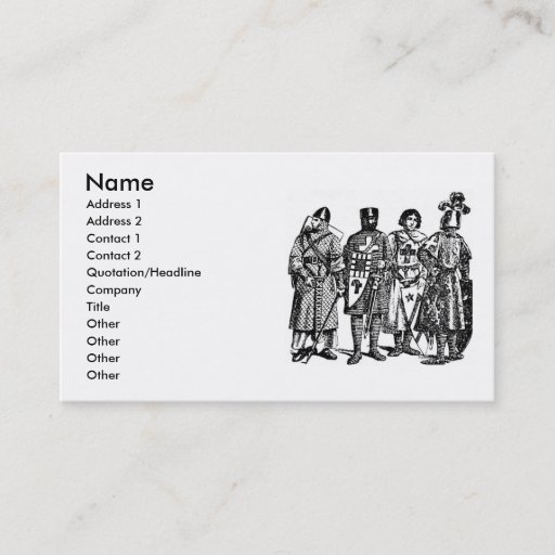 Customizable Medieval Knights Business Card