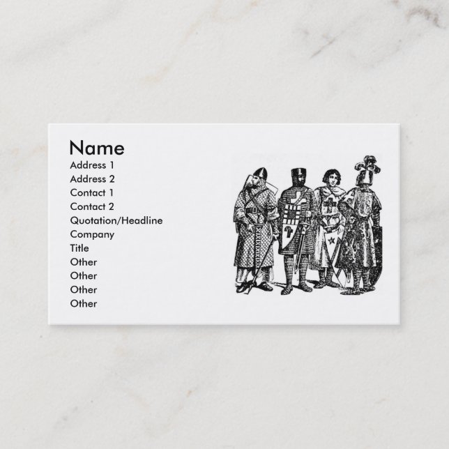 Medieval Knights Business Card (Front)