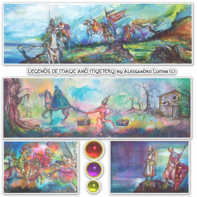 MEDIEVAL KNIGHTS HORSEBACK,KNIGHT,DEVIL,TEMPTATION STICKER (Front)