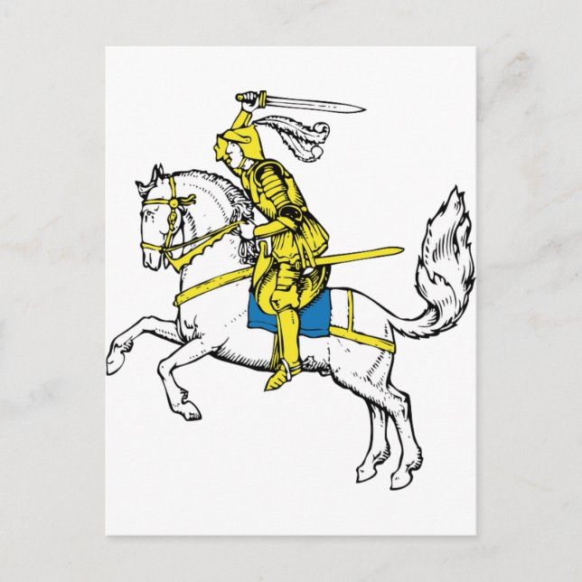 Medieval Knights Horses Lions Castle Party Destiny Postcard (Front)