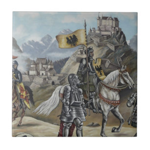 Medieval Knights Horses Lions Castle Party Destiny Tile