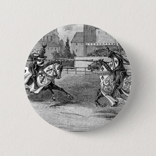 Medieval Knights Jousting Button (Front)