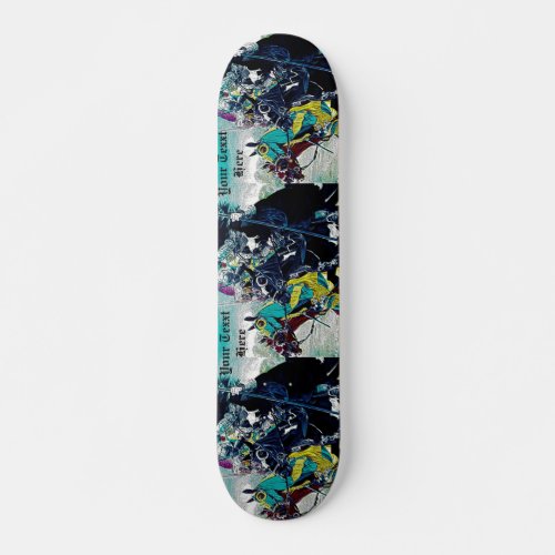 medieval knights jousting horses historic art skateboard