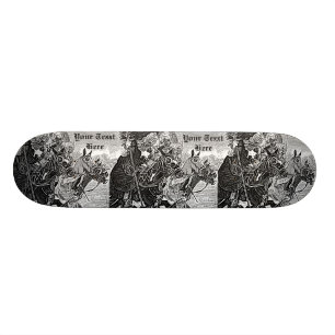 medieval knights jousting horses historic art skateboard