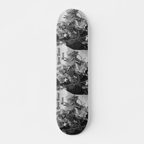 medieval knights jousting horses historic art skateboard