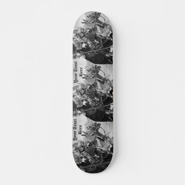 medieval knights jousting horses historic art skateboard (Front)