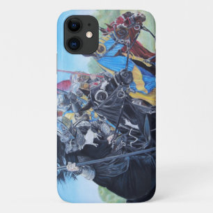 medieval knights jousting on horses historic art iPhone 11 case