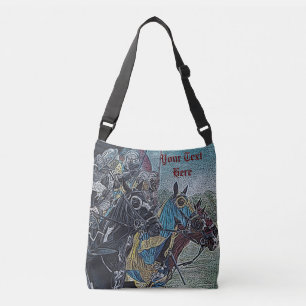 medieval knights jousting on horses historic art crossbody bag