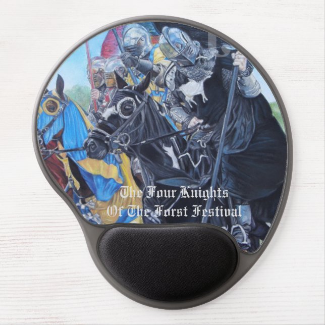 medieval knights jousting on horses historic art gel mouse pad (Front)