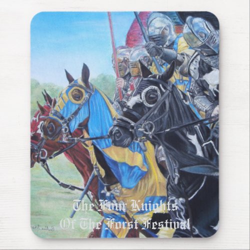 medieval knights jousting on horses historic art mouse pad