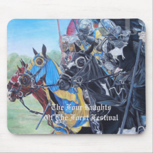 medieval knights jousting on horses historic art mouse pad