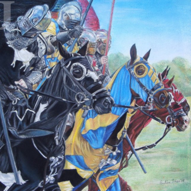 medieval knights jousting on horses historic art poster (Creator Uploaded)