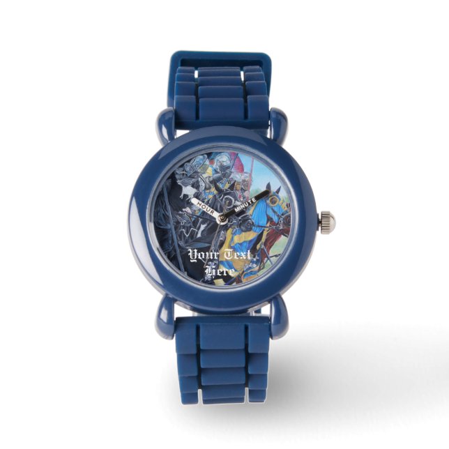 medieval knights jousting on horses historic art watch (Front)