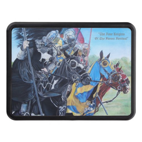 medieval knights jousting on horses historic hitch cover
