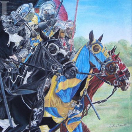 Medieval Knights Jousting On Horses Historic Jigsaw Puzzle