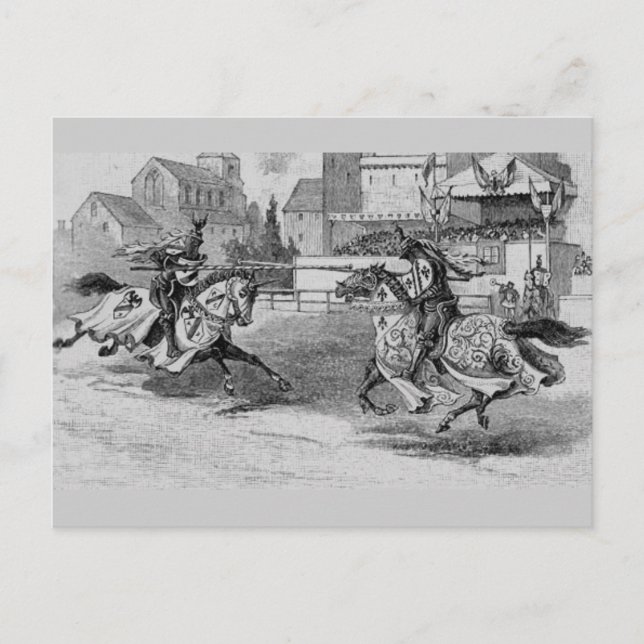 Medieval Knights Jousting Postcard (Front)